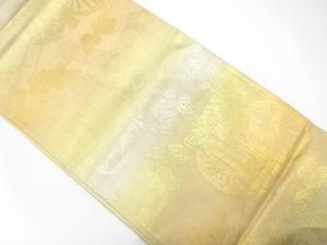 アンティーク　御所車に蔦の葉模様織り出し袋帯（材料）